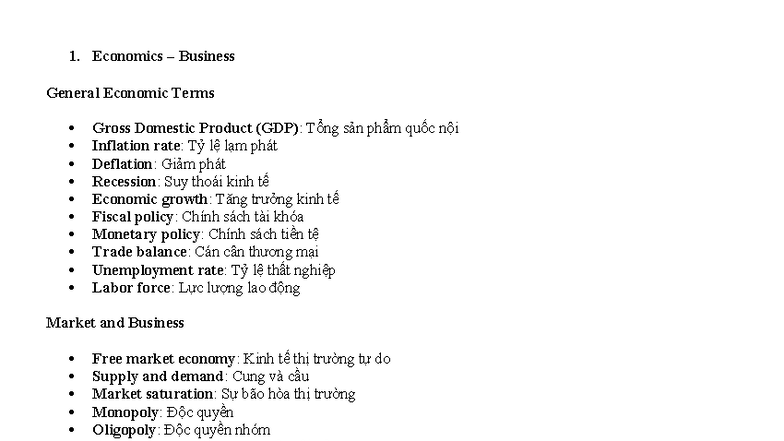 Economics 101: Key Terms and Concepts Overview - Studocu