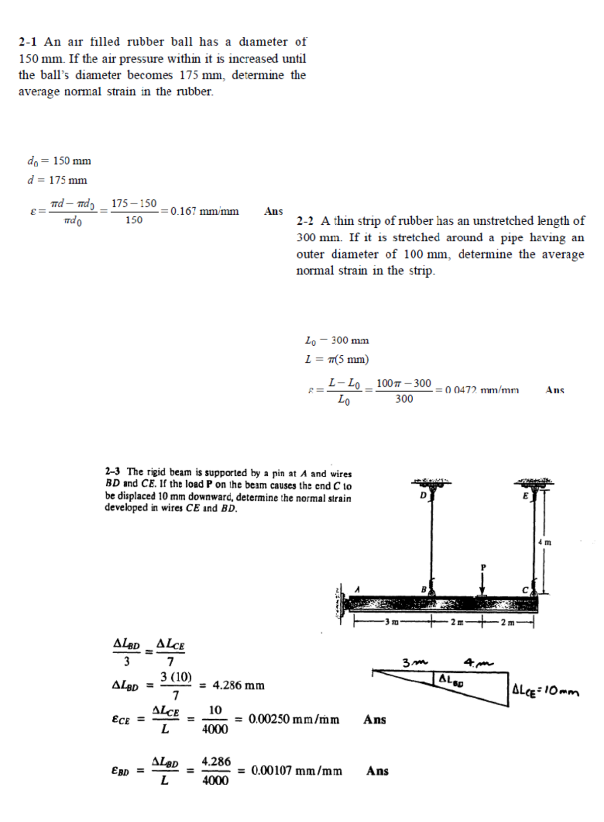 Lw3 Strain Solutions: 2 Problems on Normal Strain Analysis - Studocu