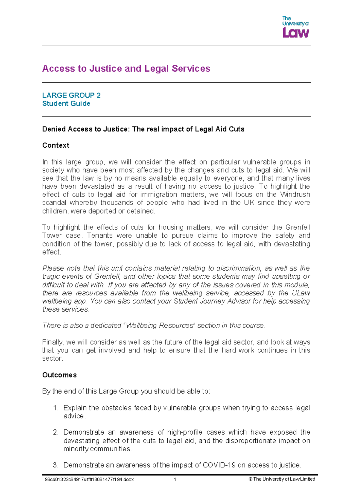 Access to Justice & Legal Aid Cuts: Impact on Vulnerable Groups (LARGE ...