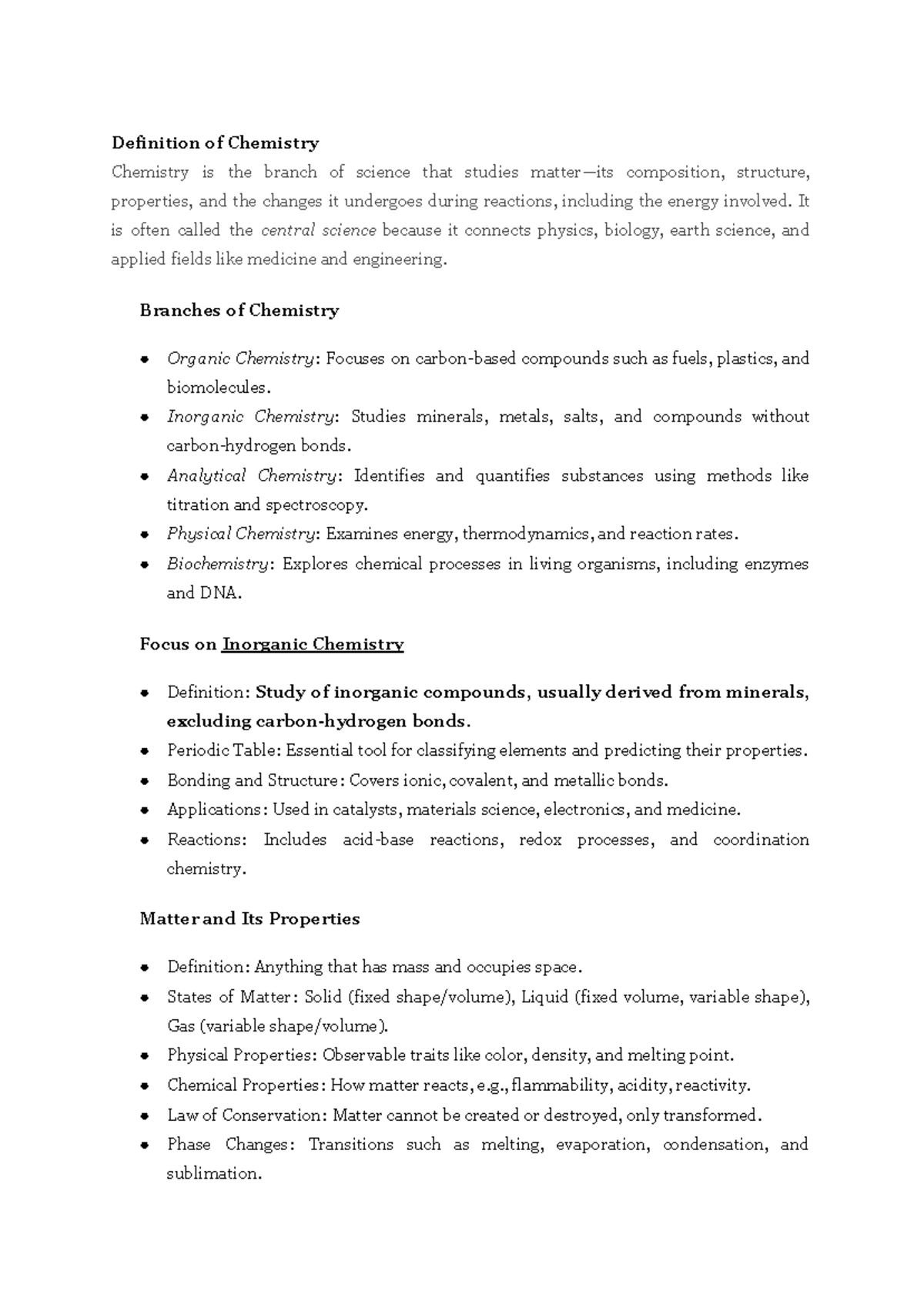 2nd Sem - General Chemistry: Key Concepts and Definitions - Studocu