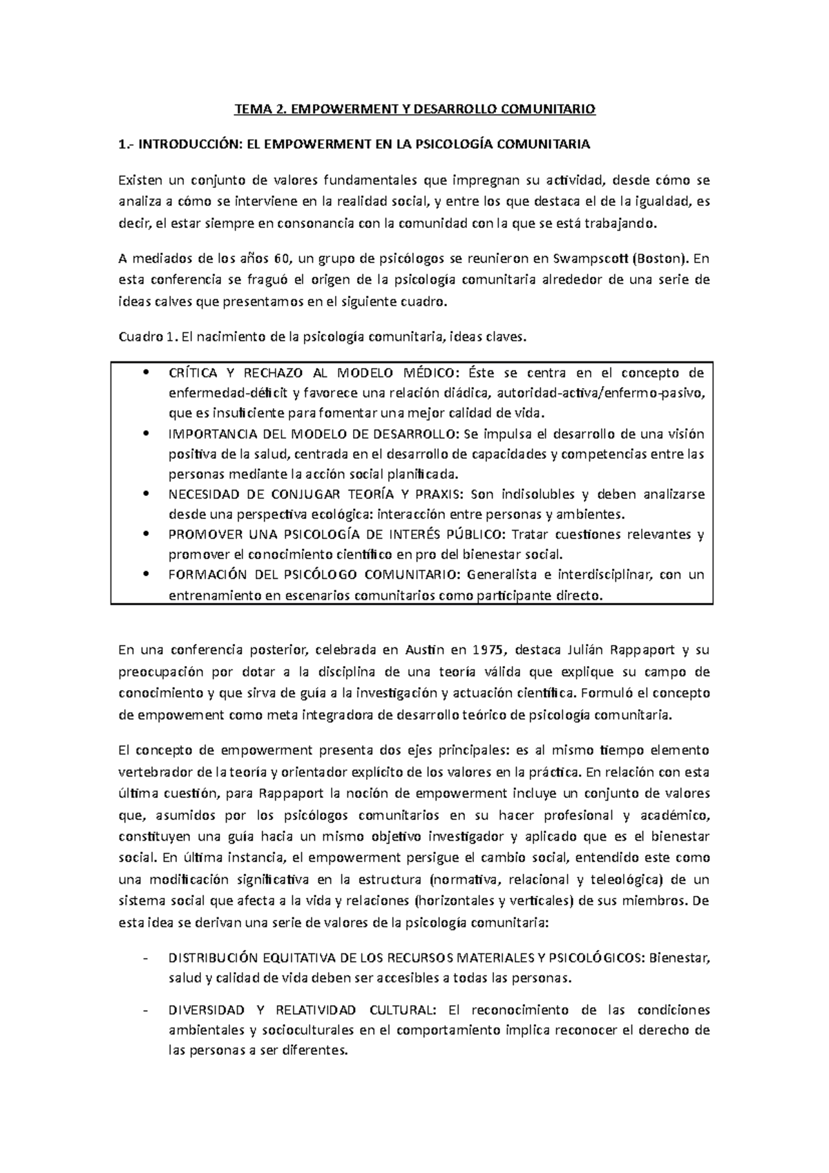 TEMA 2 - resumen tema 2 libro - TEMA 2. EMPOWERMENT Y DESARROLLO ...