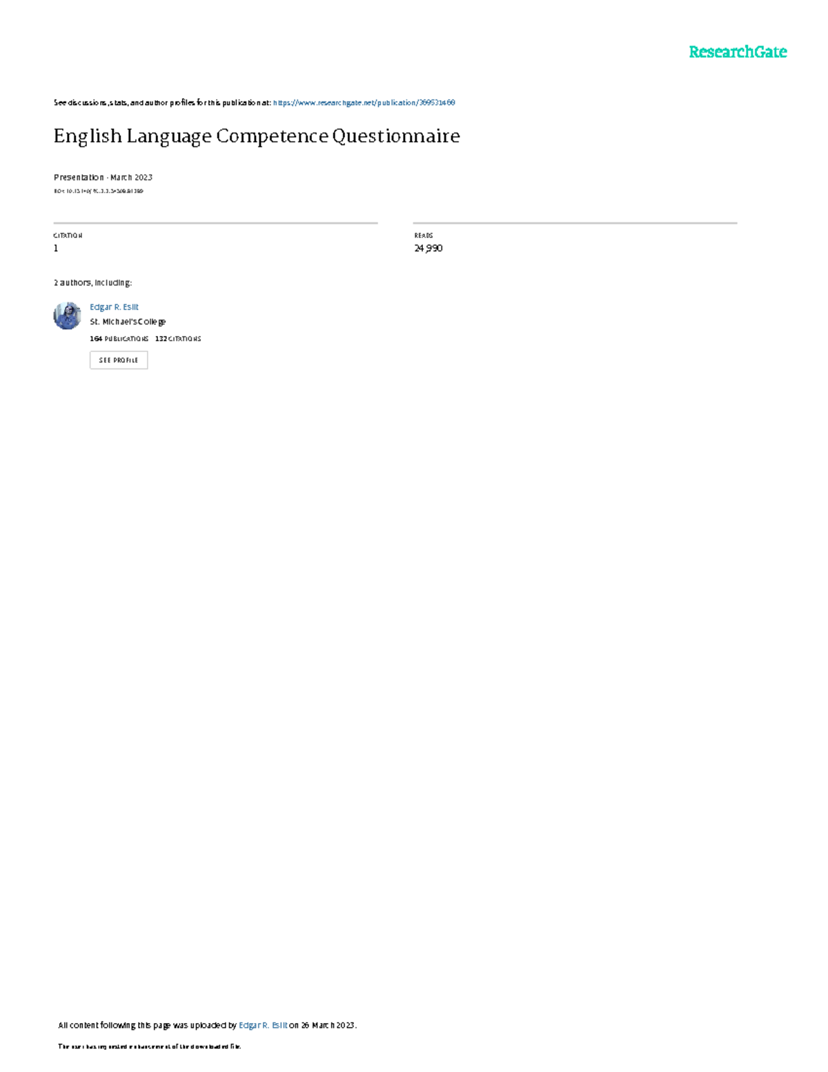 Language Competence Questionnaire 2023 - See discussions, stats, and ...