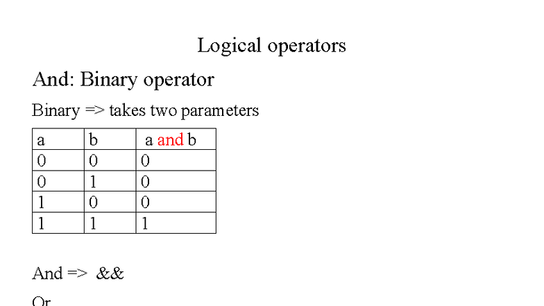 1-Logical operators - CS COURSE - C language - Logical operators And ...