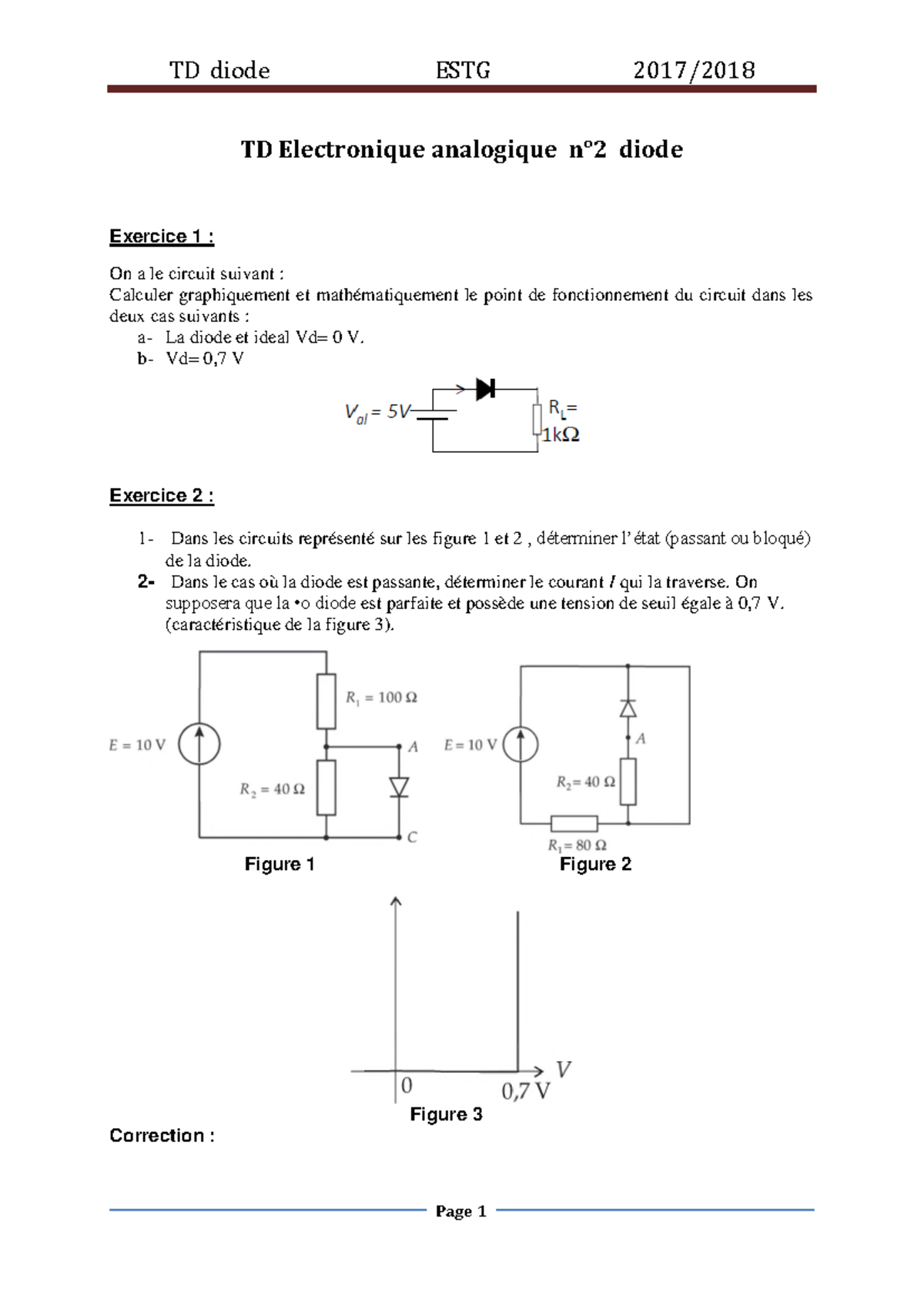 438217630 TD2 Correction des exercices sur les diodes - Studocu