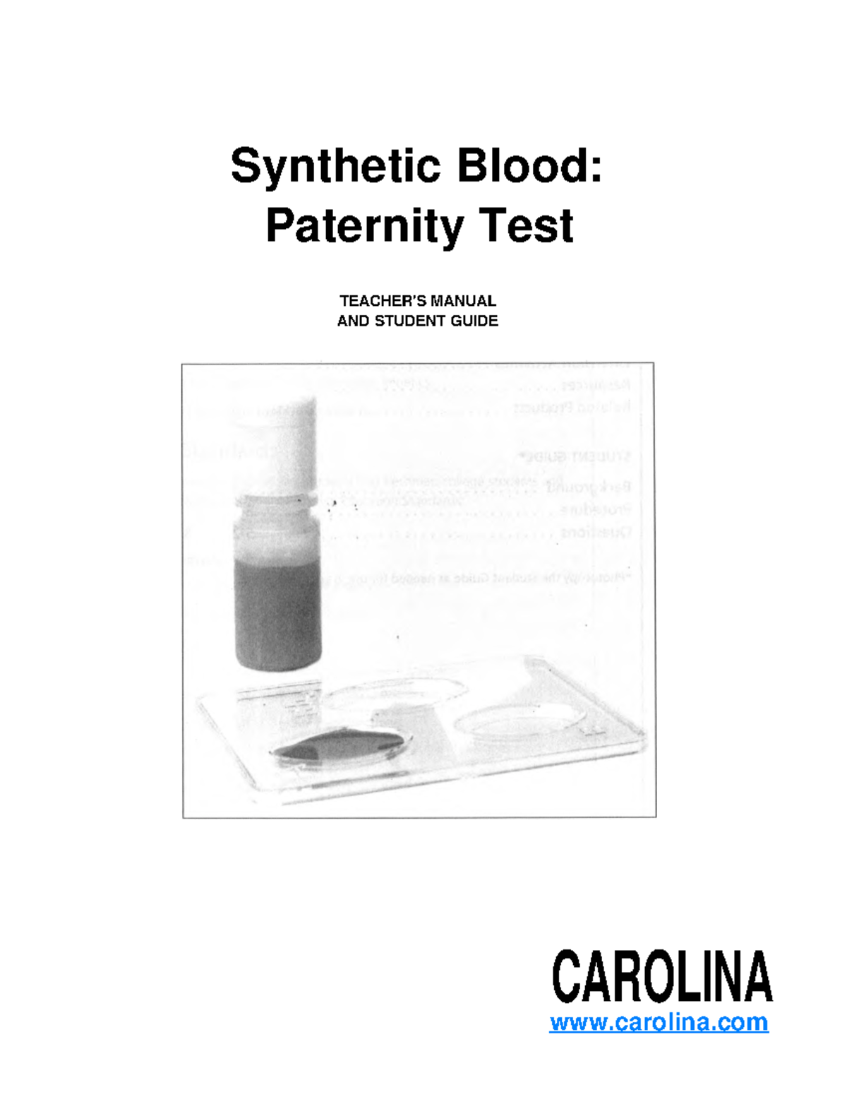 Synthetic Blood Paternity Test Guide - Course Code Ocred - Studocu