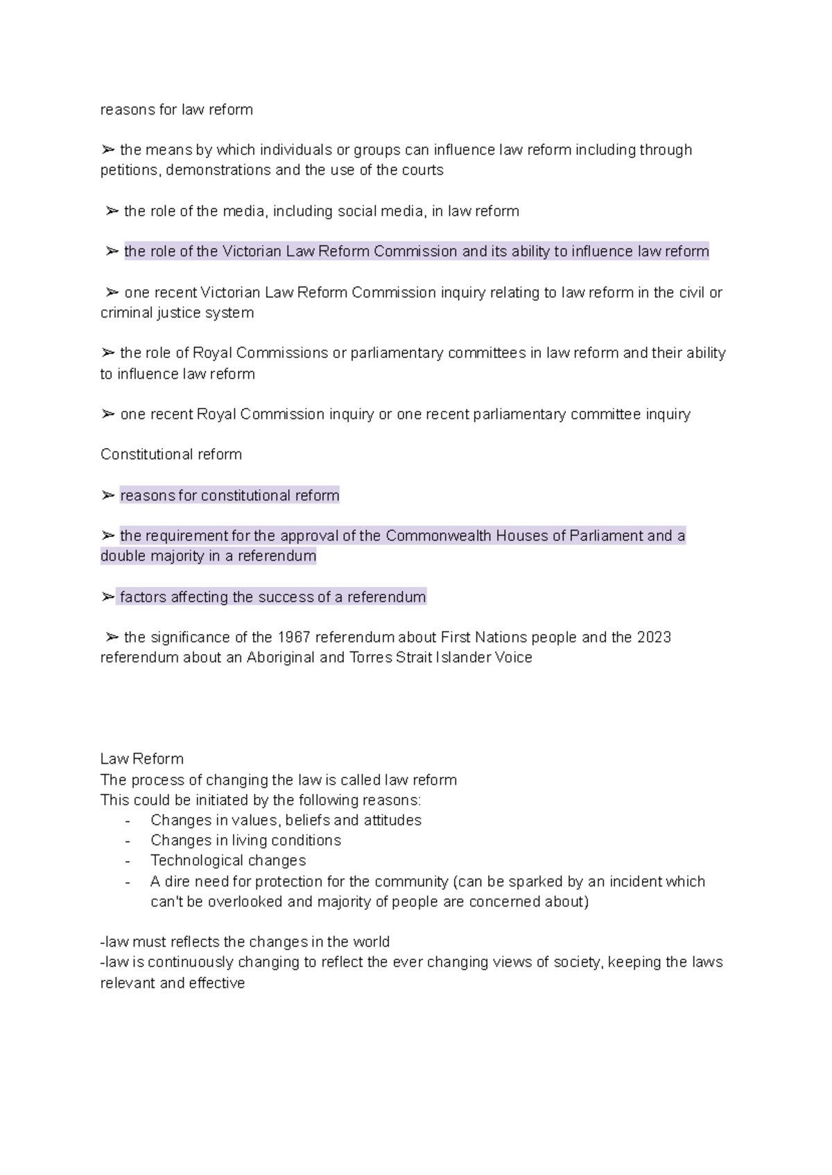 Law Reform and Constitutional Change: Influences and Processes (Unit 4 ...