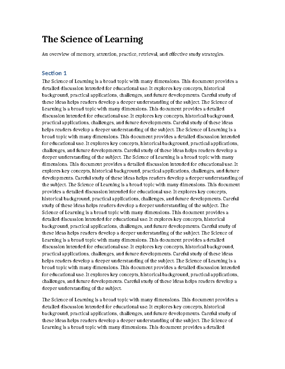 The Science of Learning: Key Concepts and Effective Strategies - Studocu