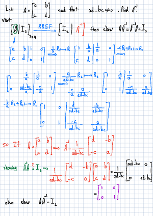 Linear Algebra: Reduced Row Echelon Form (RREF) Notes and Examples ...