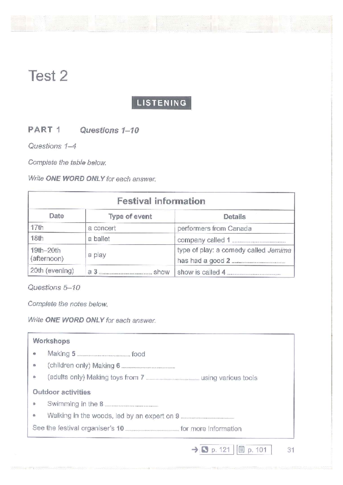 Cambridge 15 - Test 2 Listening and Reading Practice Questions - Studocu