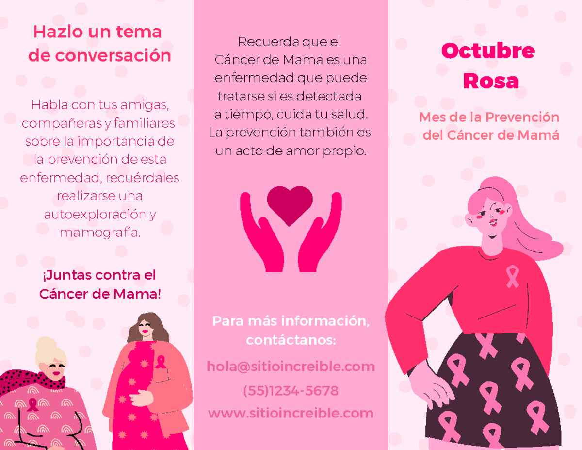 Folleto sobre Prevención del Cáncer de Mama - Octubre Rosa - Studocu