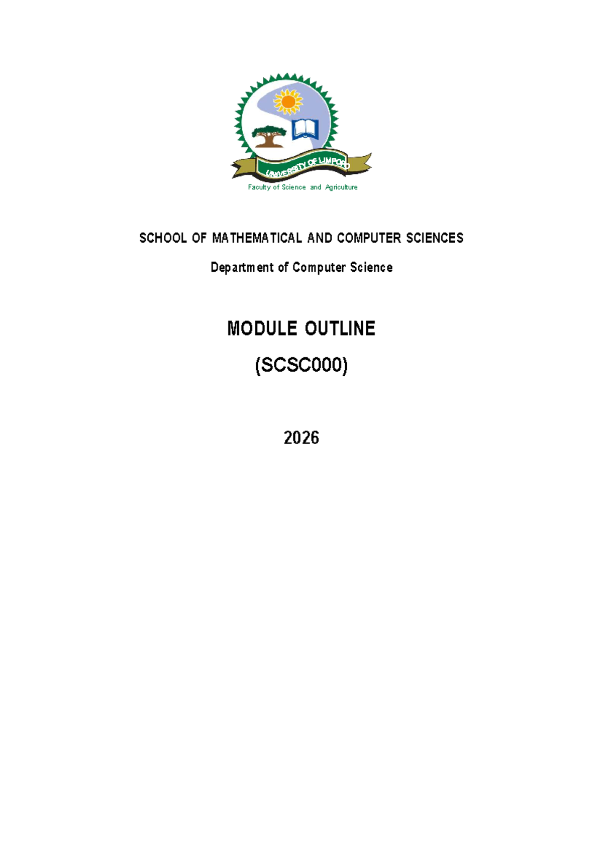 Module Outline - SCSC000: Introduction to Computing Concepts and ...