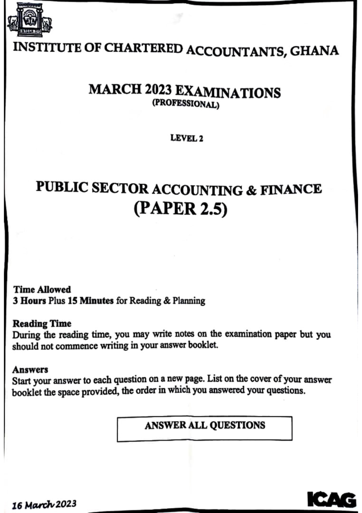 PSAF March 2023 - Lecture Summary Notes & Key Concepts - Studocu