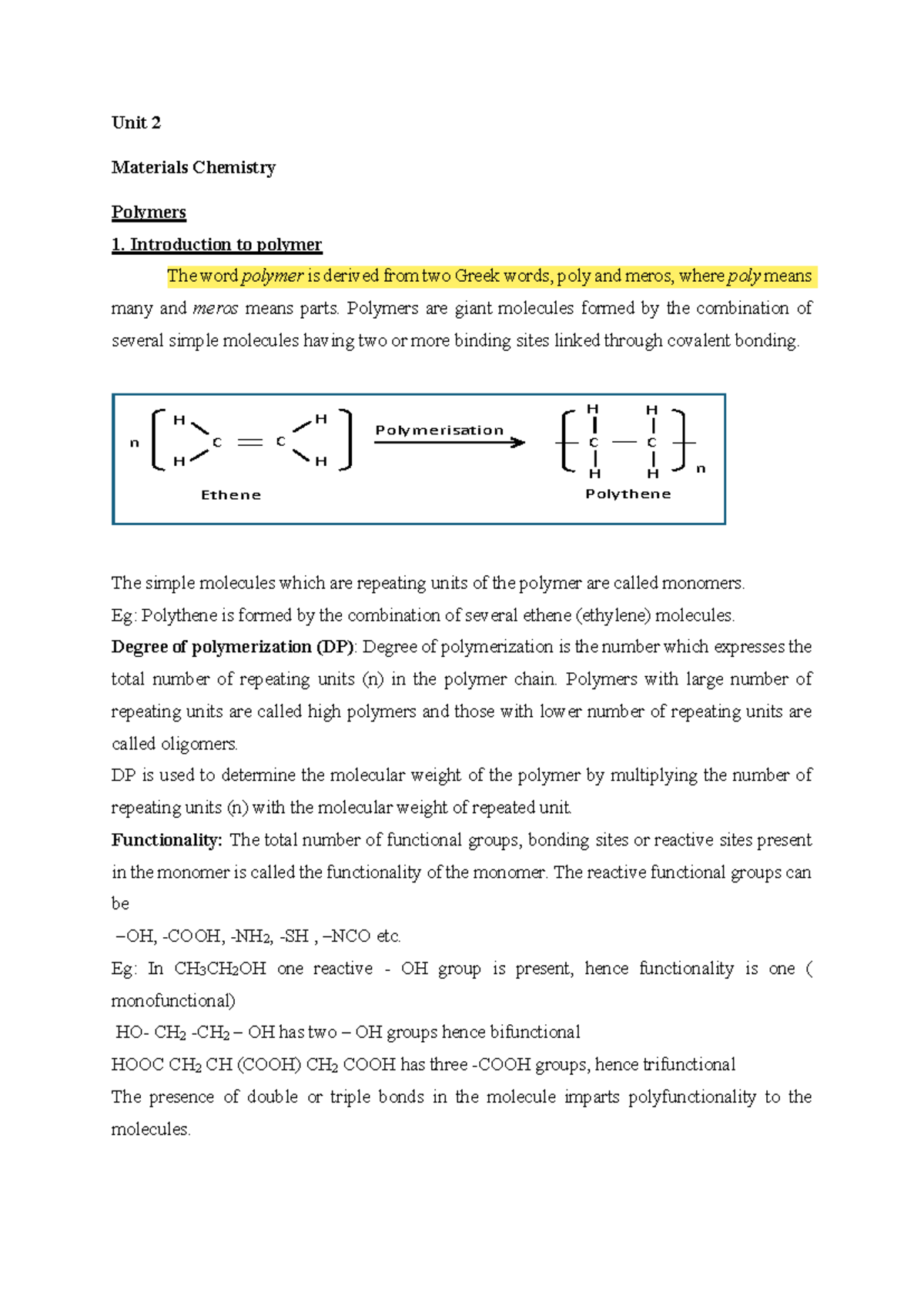 Comprehensive Overview of Polymer Chemistry & Applications - CHEM101 ...
