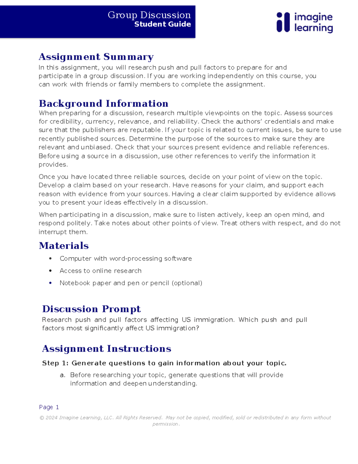Project-Group Discussion-Student Guide 2 - Group Discussion Student ...