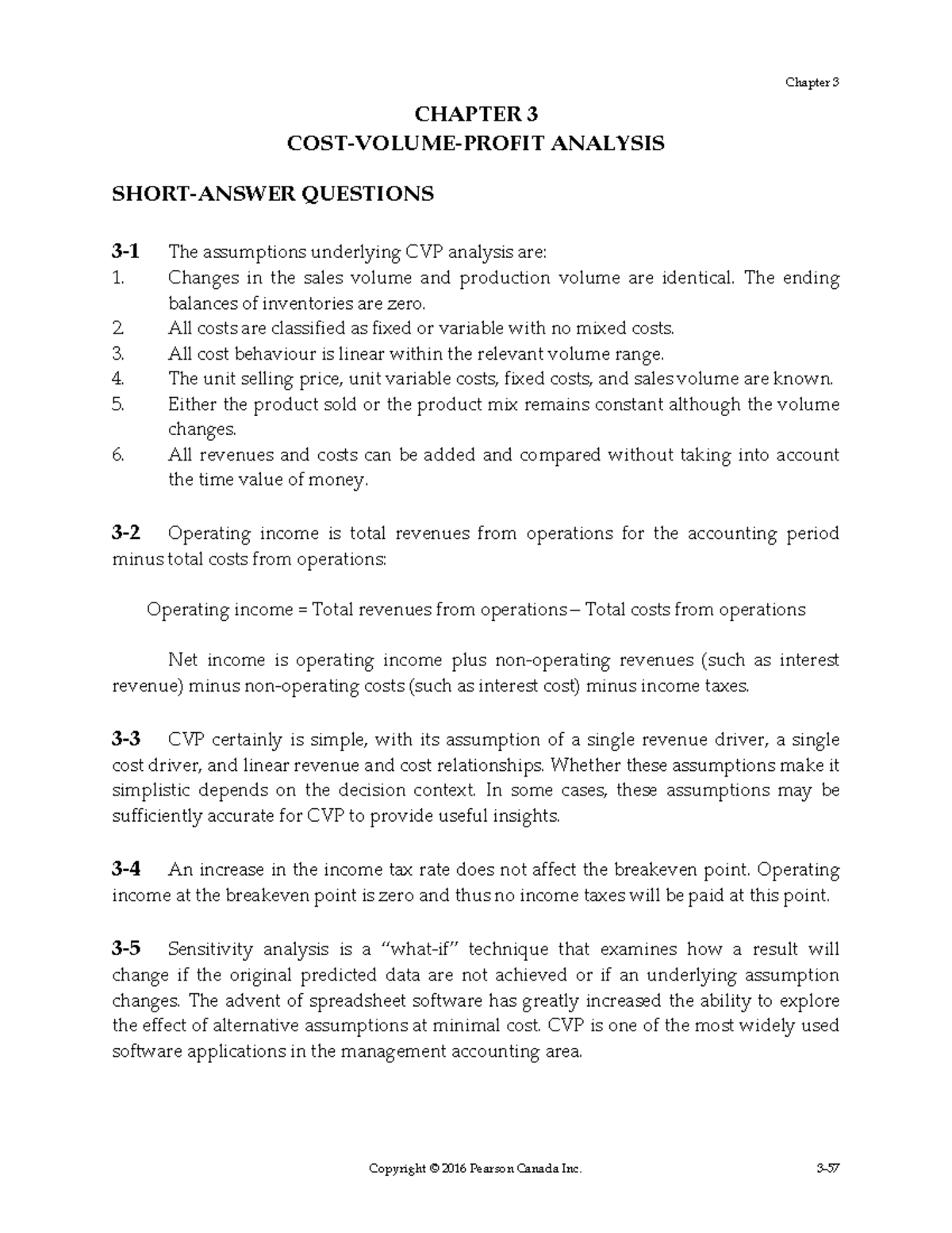 Cost Accounting 7Ce - ISM Chapter 3: Cost-Volume-Profit Analysis - Studocu