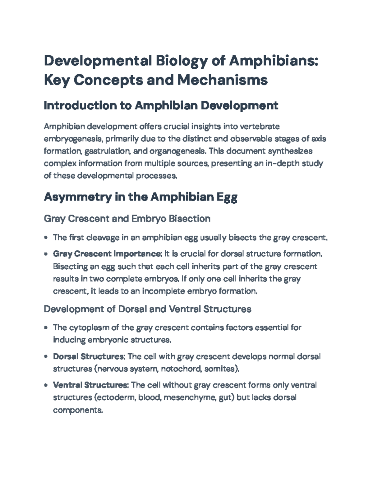 Developmental Biology of Amphibians: Key Concepts & Mechanisms ...