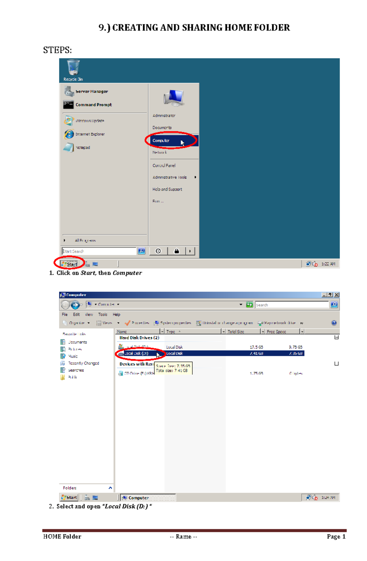 Inbound 2356360434359894638: Steps for Creating & Sharing Home Folder ...