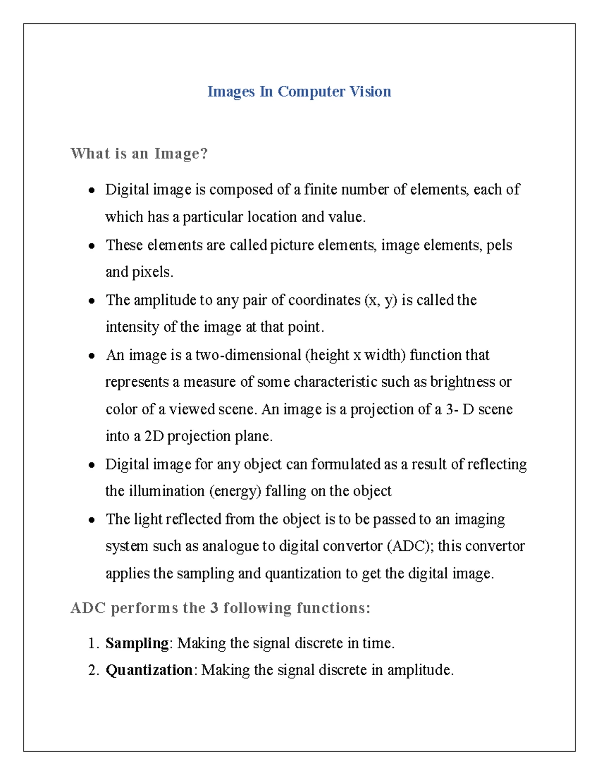 ملخصCV Lec1 Lec 2 - ihuhguioyhouiy - Computer Vision Is A Process By ...