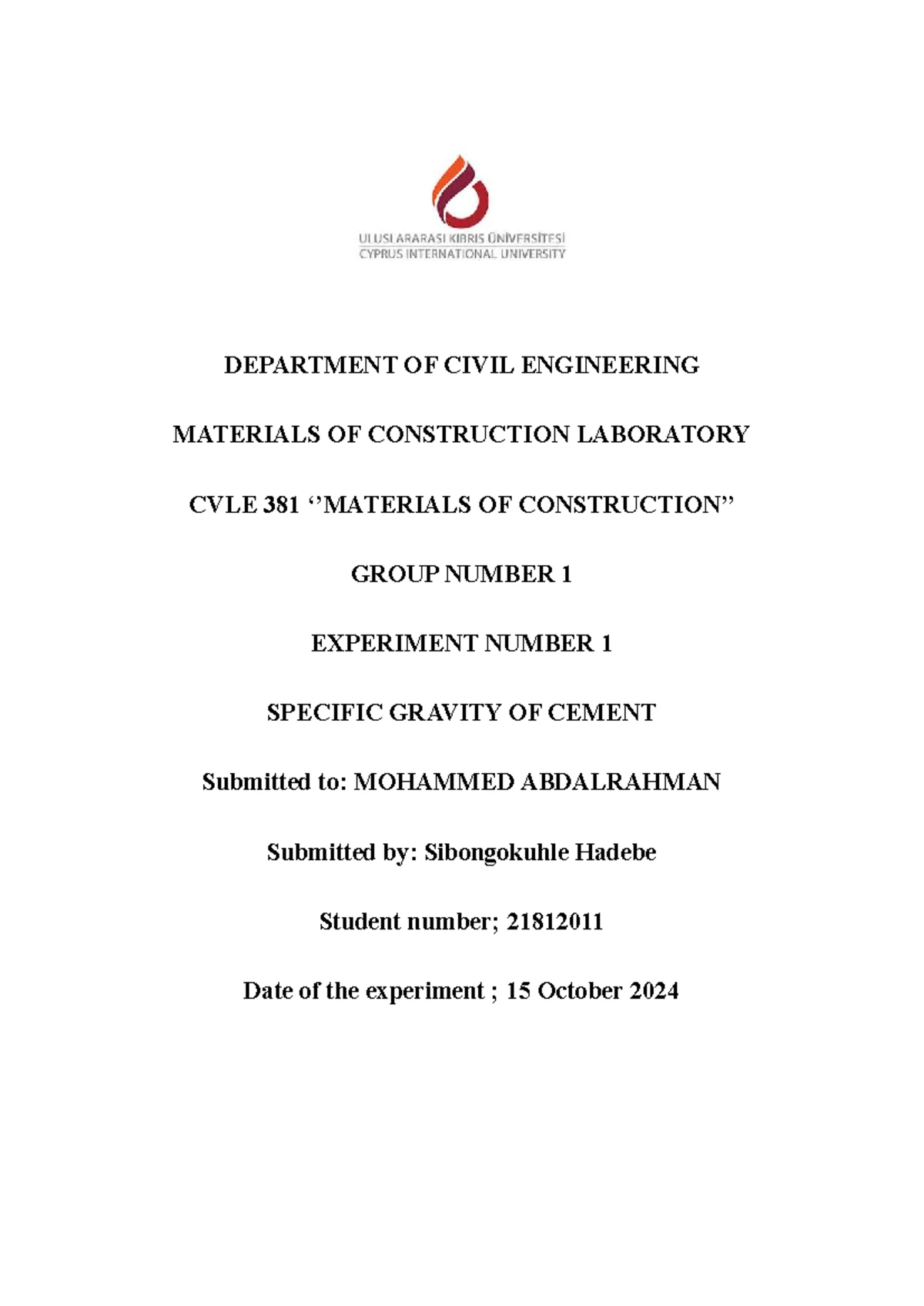 CVLE252 Earth Science Lab Report: Grain Size Analysis - Studocu