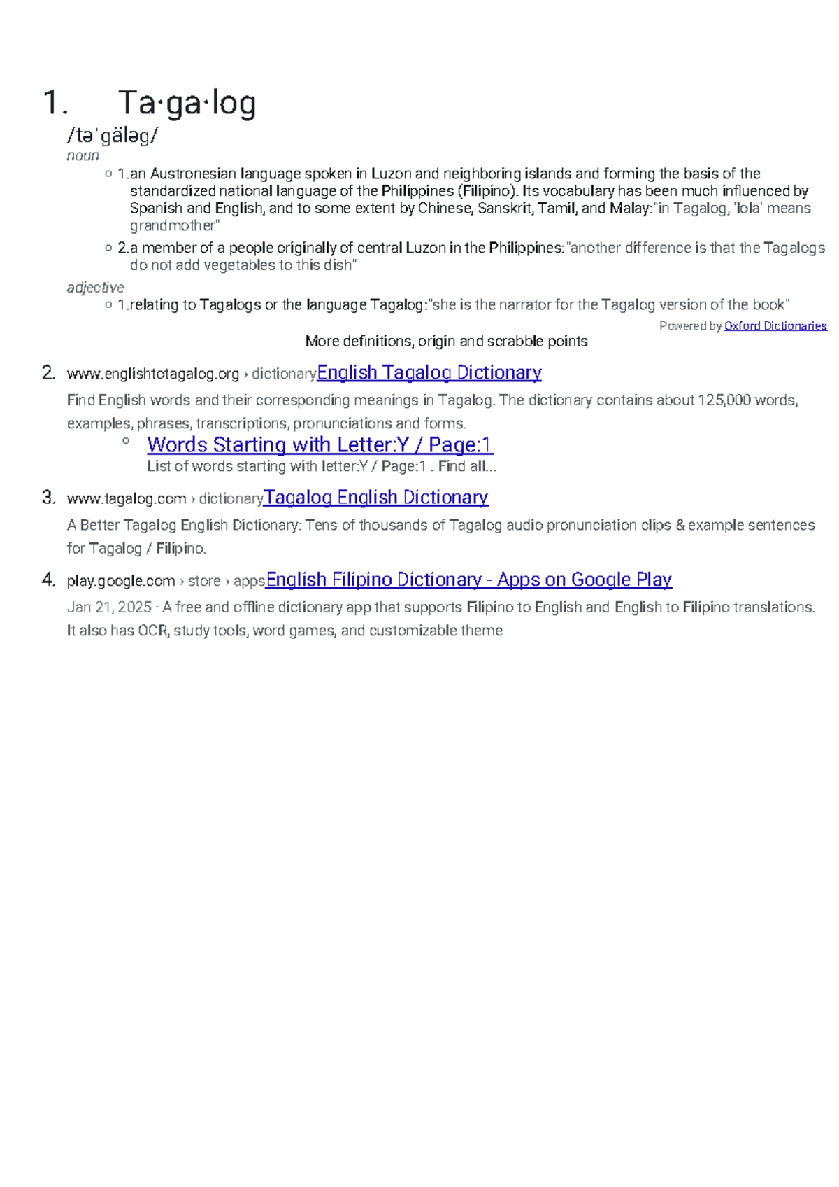 English grammar - 1. Ta·ga·log /təˈɡäləɡ/ noun o 1 Austronesian ...