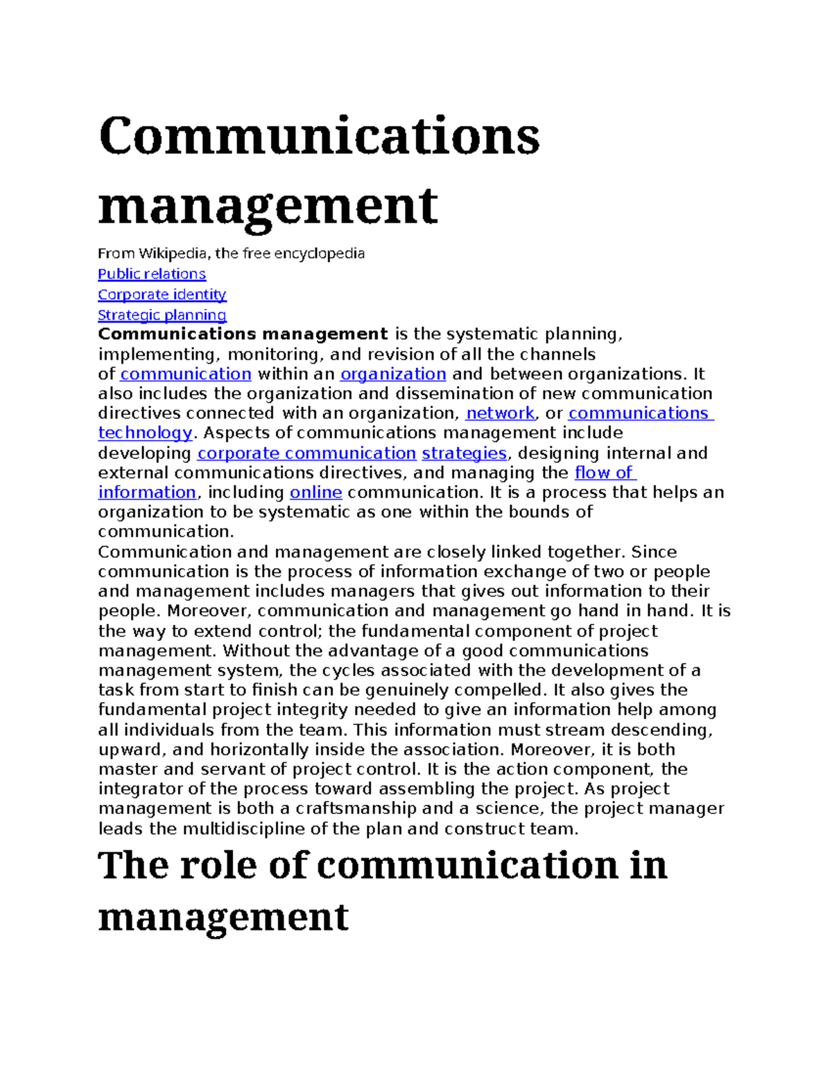 Communications management - Communications management From Wikipedia ...