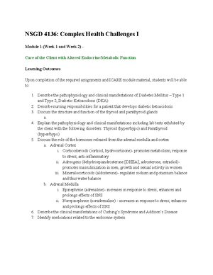 Sherpath: Module 1 Nursing Assessment & Management of Endocrine ...