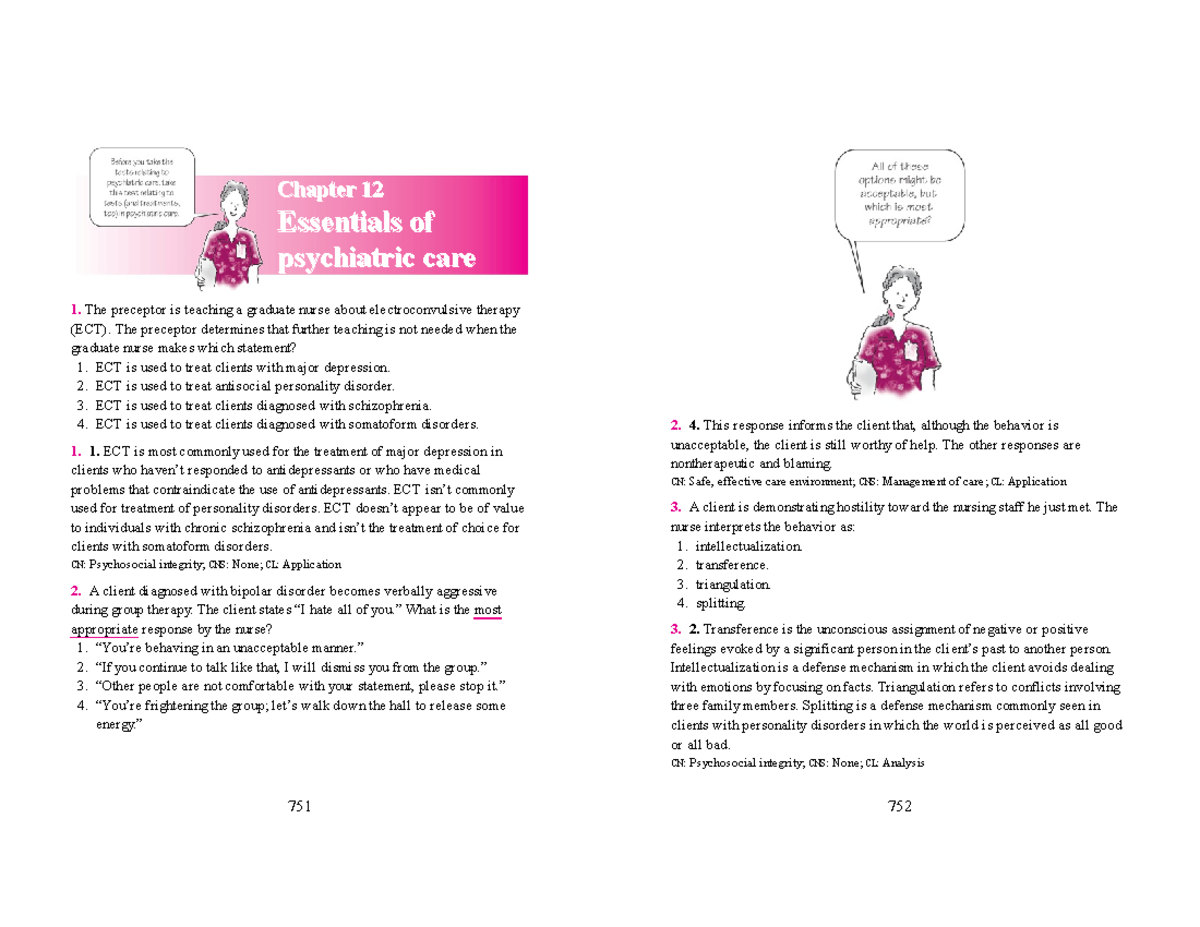 Psychia p2 to print NclexRN Questions and Answers Made Incredibly