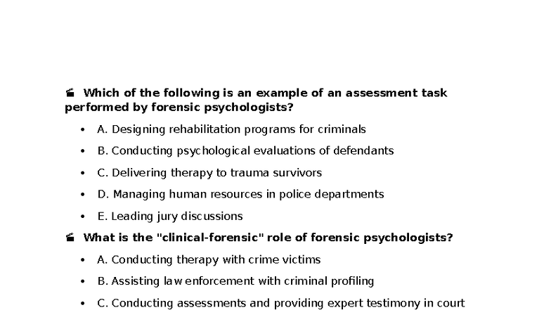 Crime n corrections prsctice questions - Which of the following is an ...