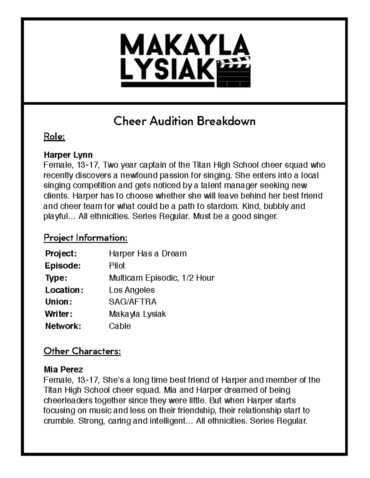 Cheer Audition Breakdown: Harper's Journey to Stardom - Studocu