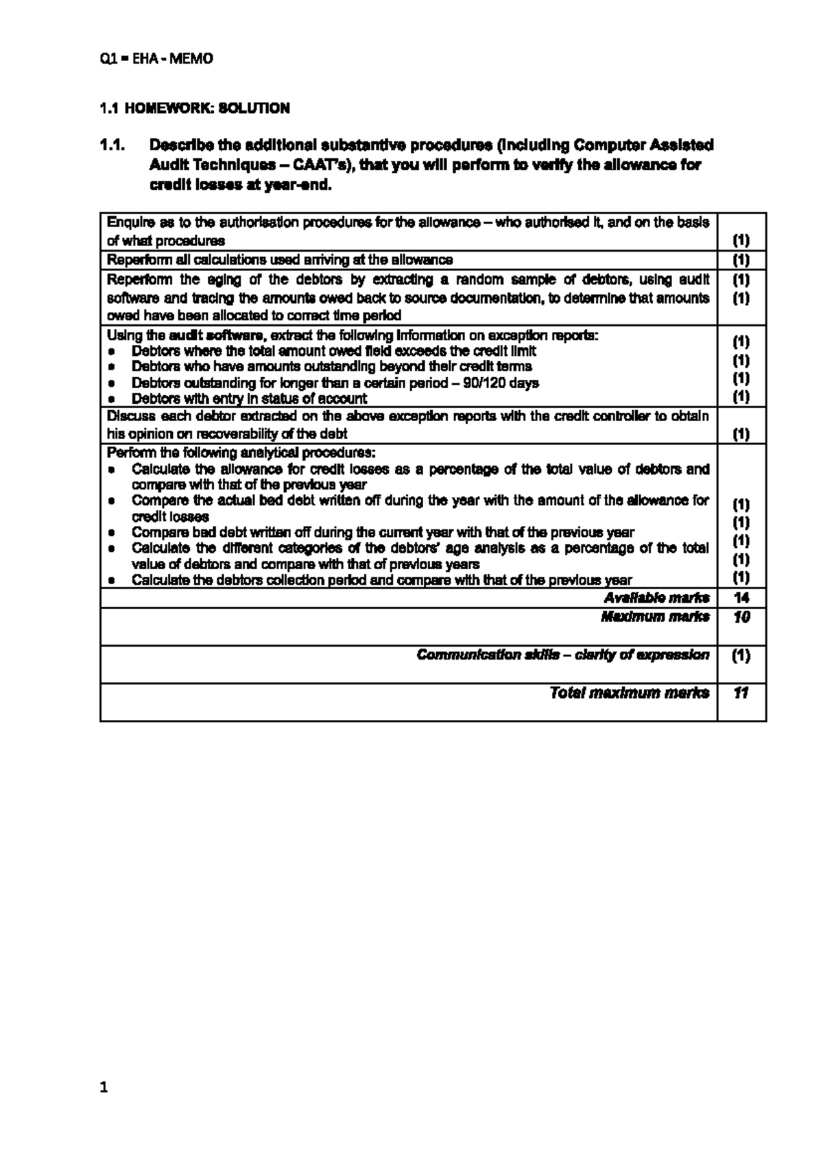 EHA memo - Standard cost - Q1 EHA MEMO 1 HOMEWORK: SOLUTION 1. Describe ...