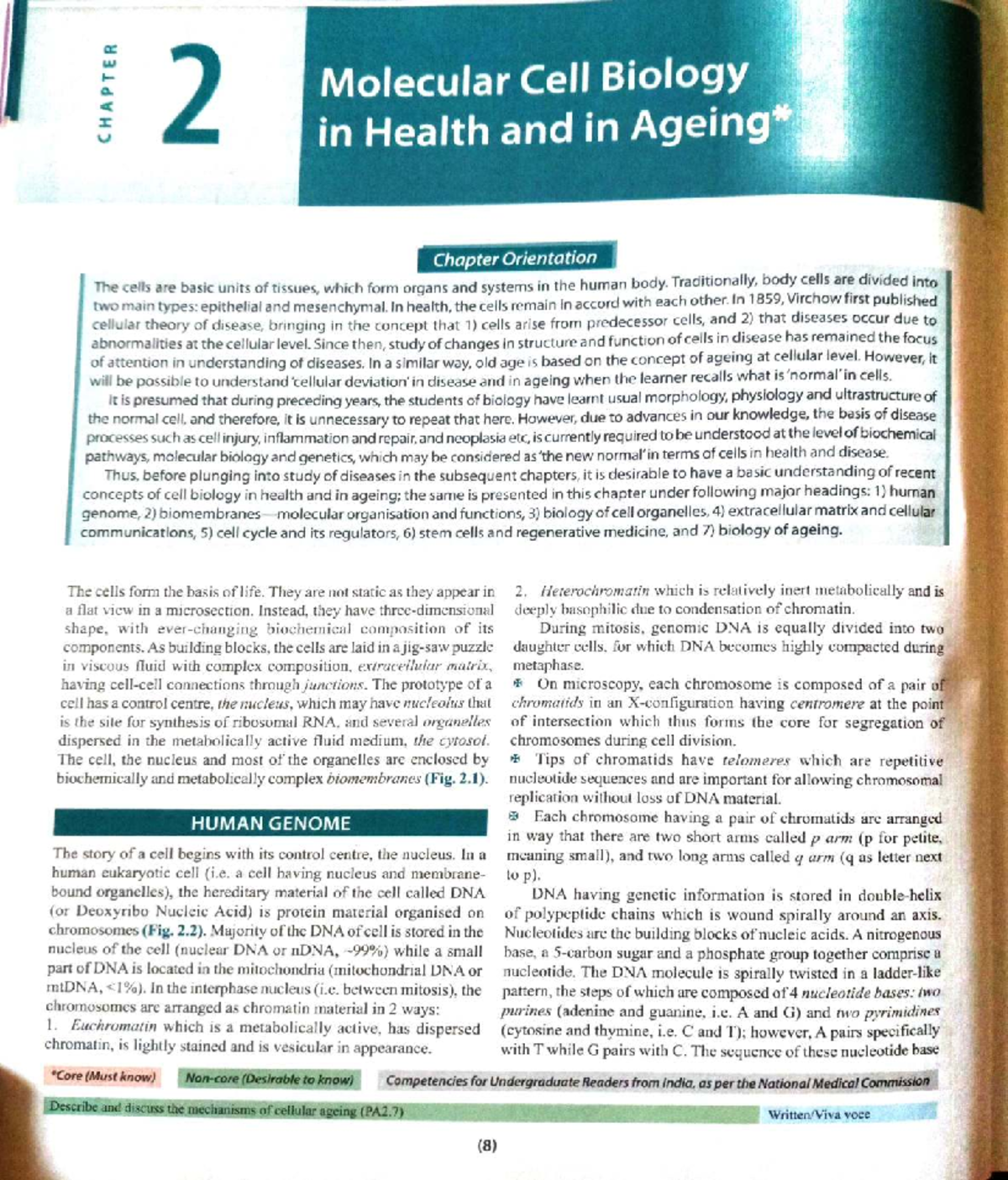 Molecular Cell Biology in Health and Ageing: Chapter 2 Overview - Studocu