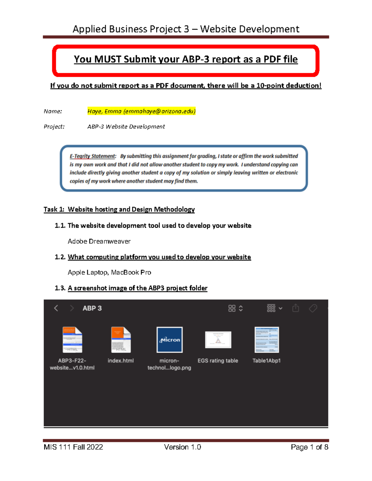 ABP3 Final - ABP3 - You MUST Submit your ABP-3 report as a PDF file If ...