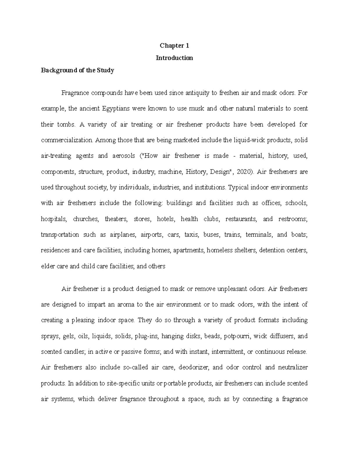 Chapter 1: Development of Natural Air Freshener from Pandan Leaves ...