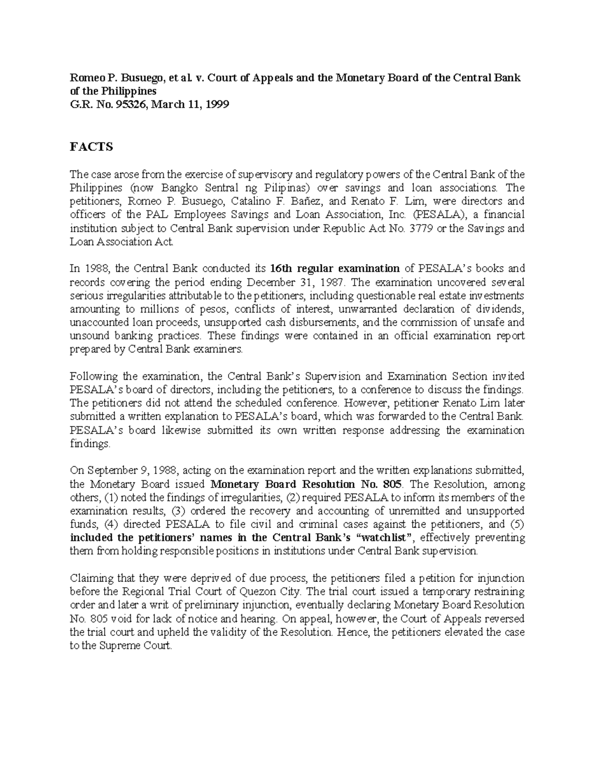 Administrative Law Cases Digest: Busuego v. Court of Appeals & MIAA v ...