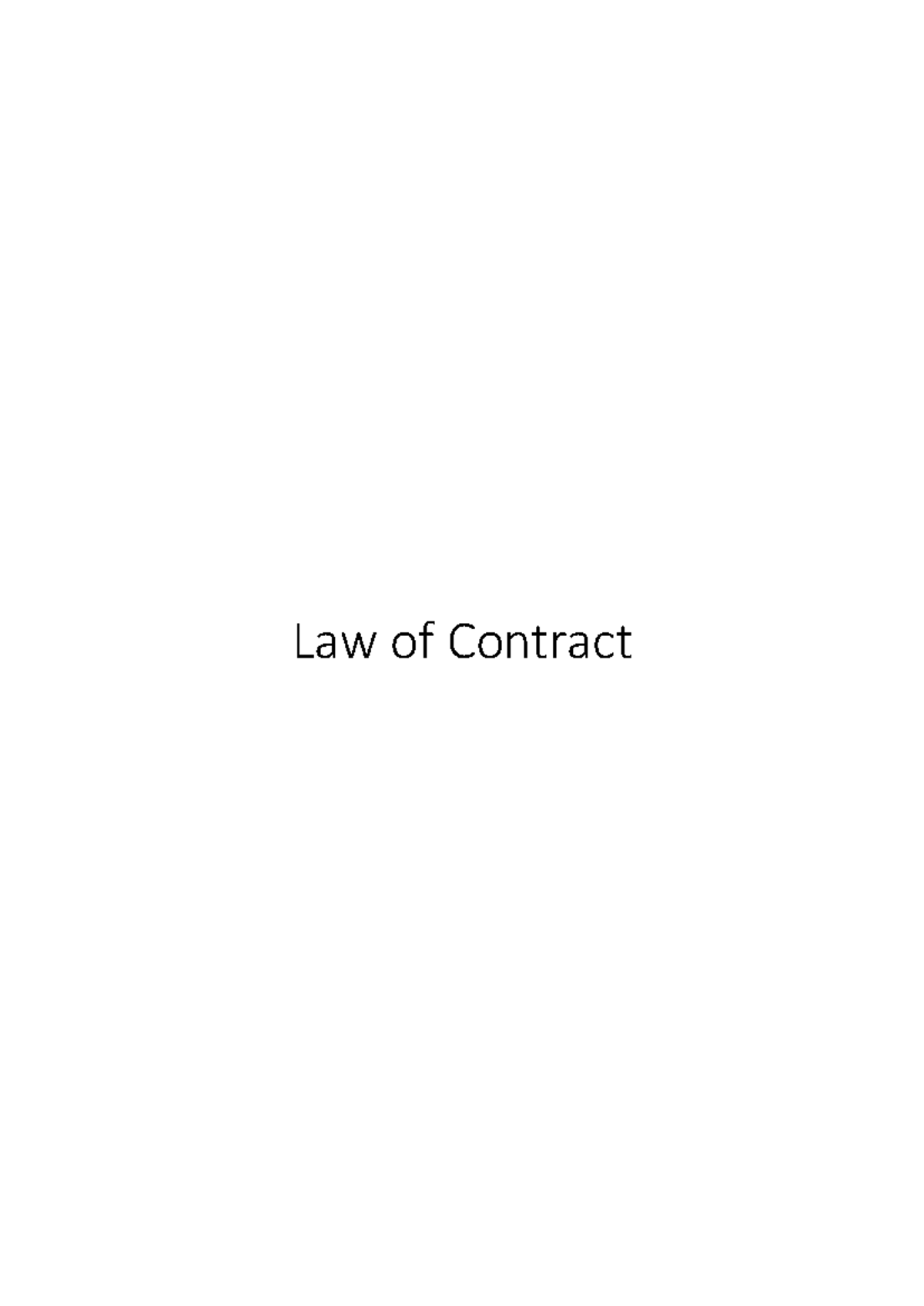 Law of Contract (LAW101): Key Concepts on Formation, Offer & Acceptance ...