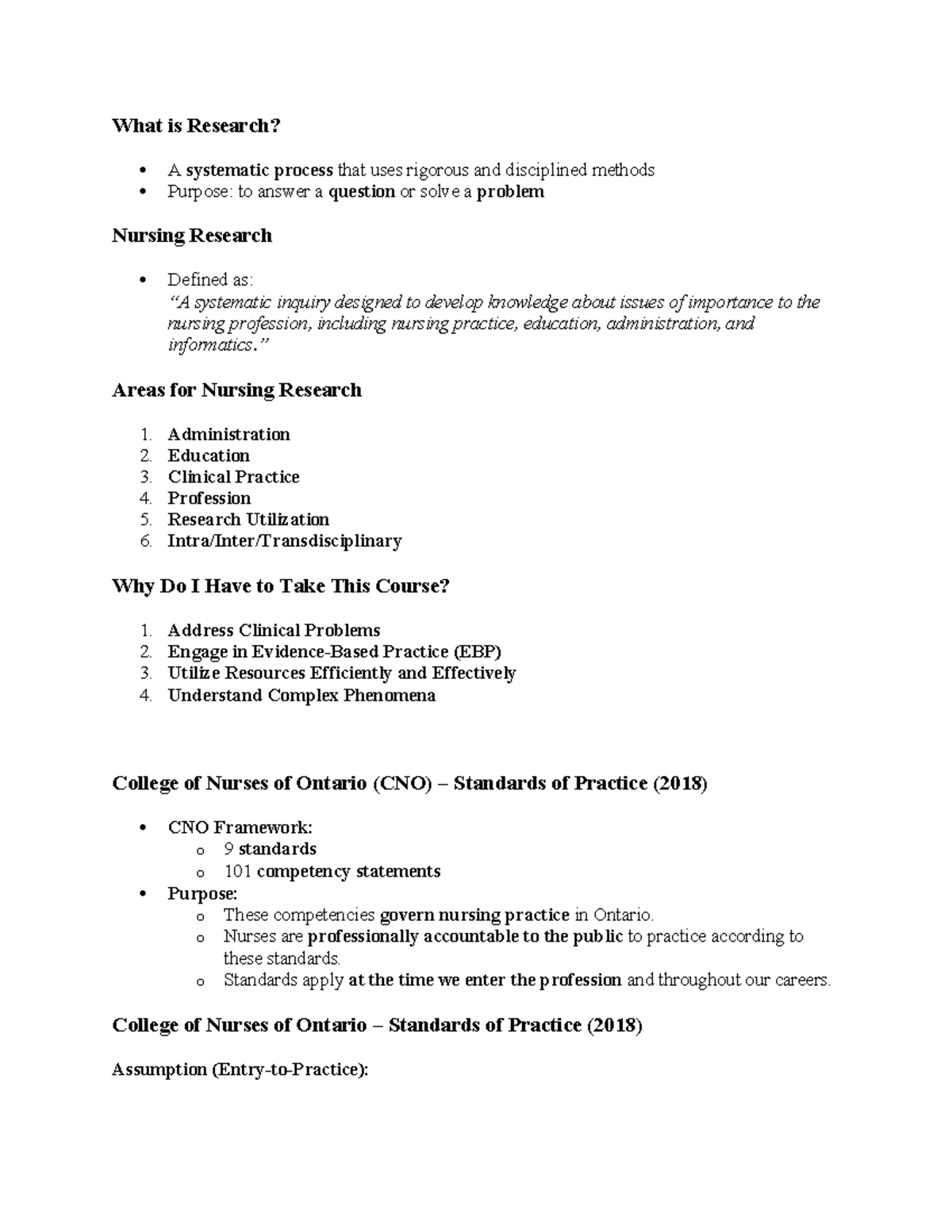 NUR 101: Introduction to Nursing Research - Week 1 Overview - Studocu