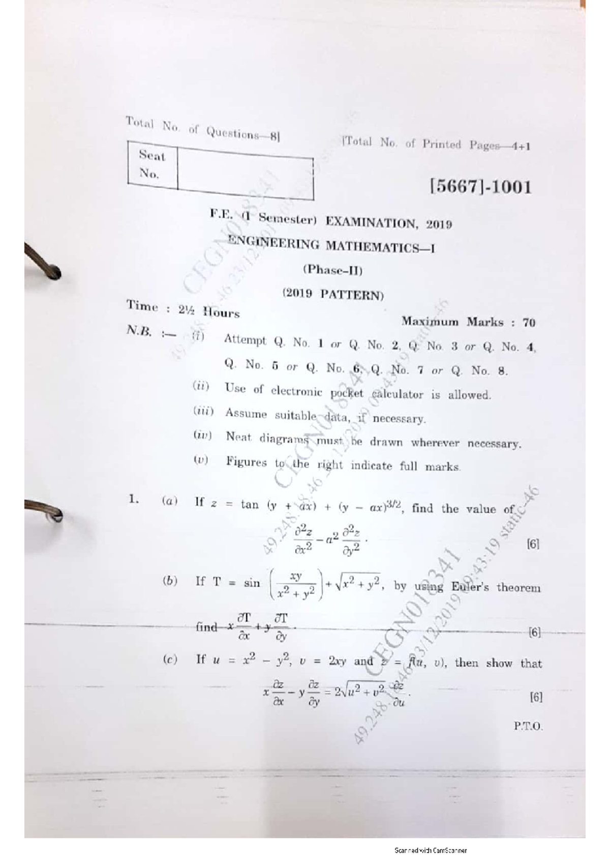 M1 OFOM 2312 Engineering I Sem Exam Paper Solutions (2019) - Studocu