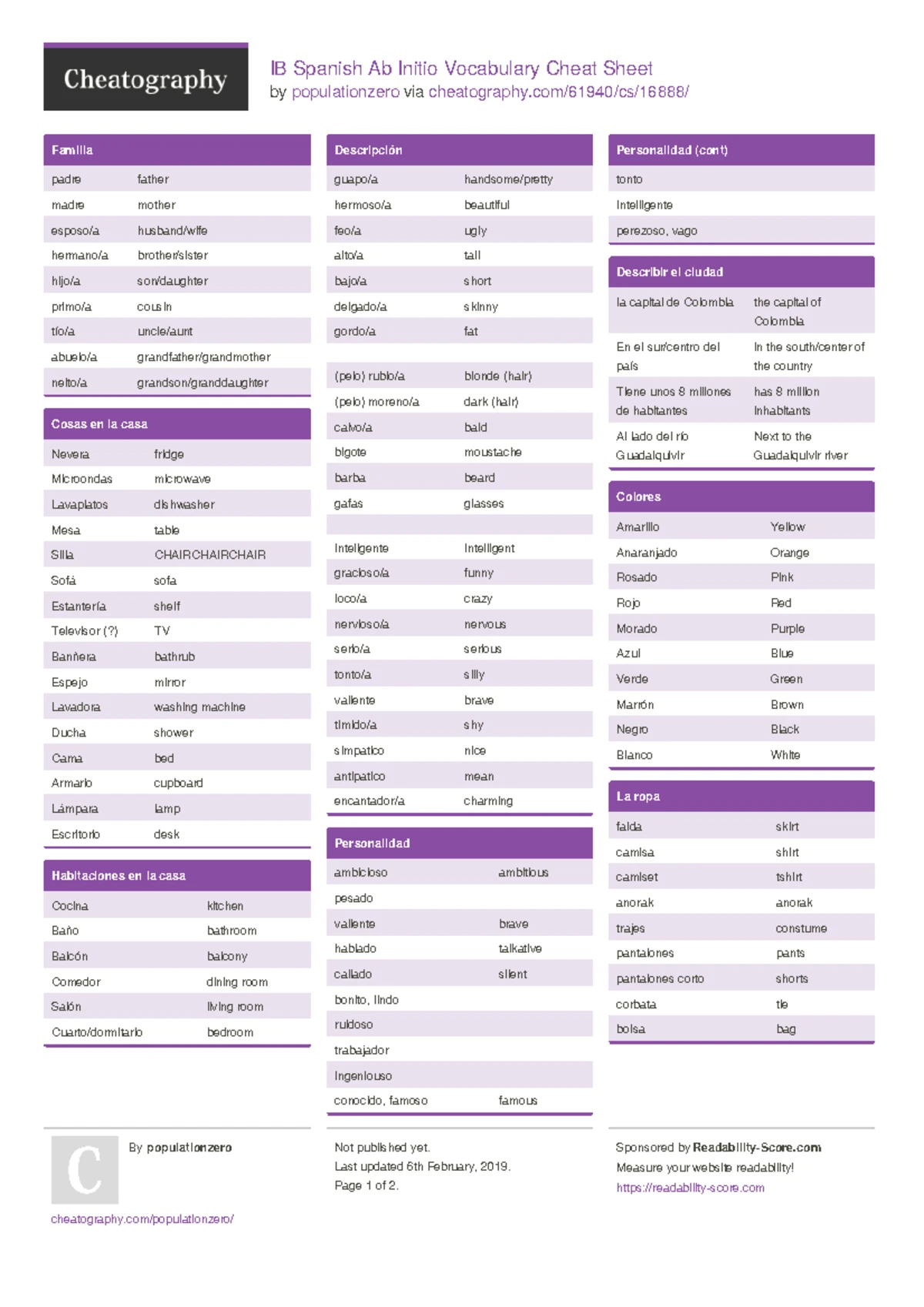 Spanish ab initio SL Paper 2 Reading Comprehension Text Booklet - Studocu