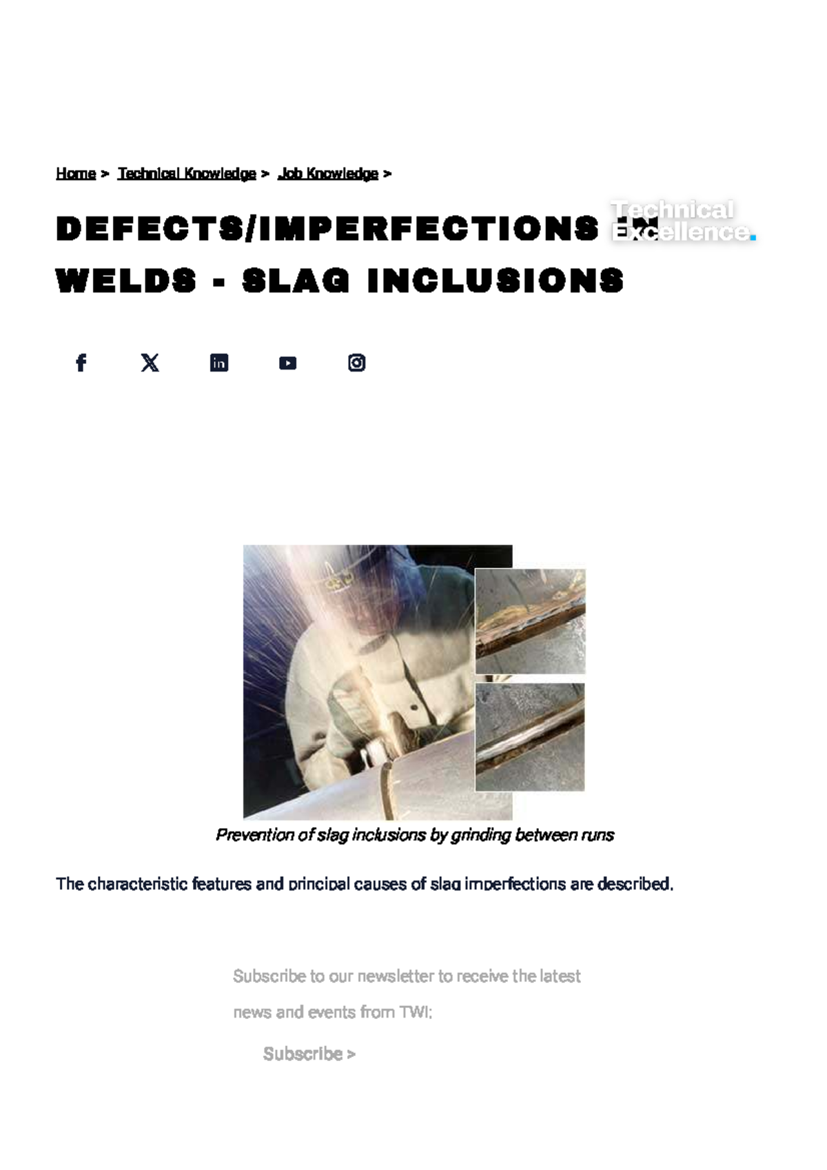 Defects in Welds: Slag Inclusions Prevention Techniques - TWI - Studocu