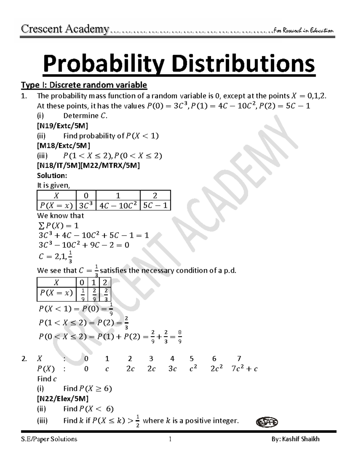 Probability Distributions Solutions (PDSoln) for Education - Studocu