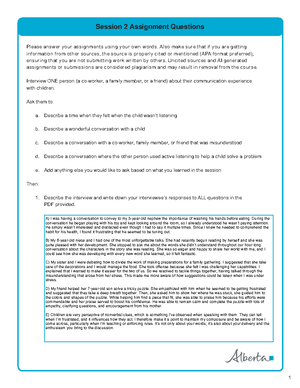 [Solved] Early childhood education level 1 assignments 8 answers ...