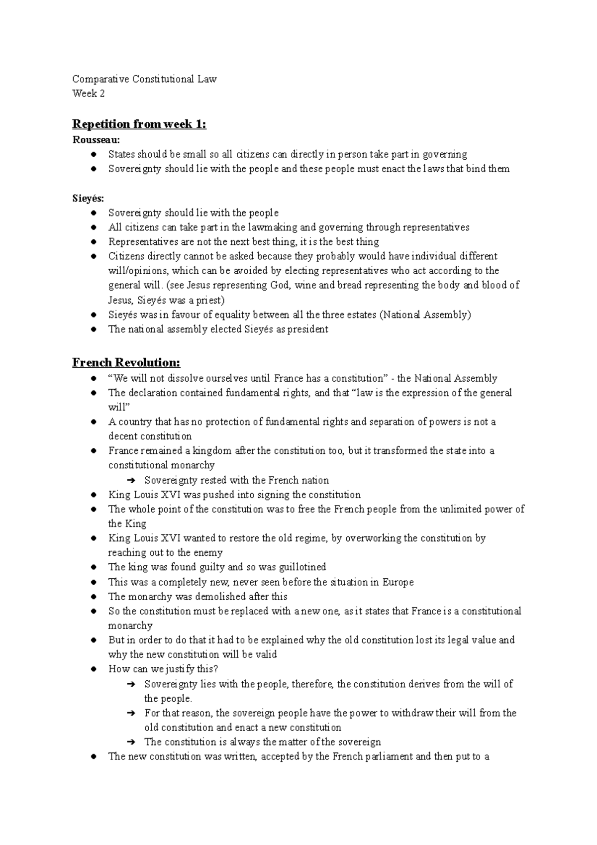 Comparative Constitutional Law Week 2: Key Concepts & Historical ...