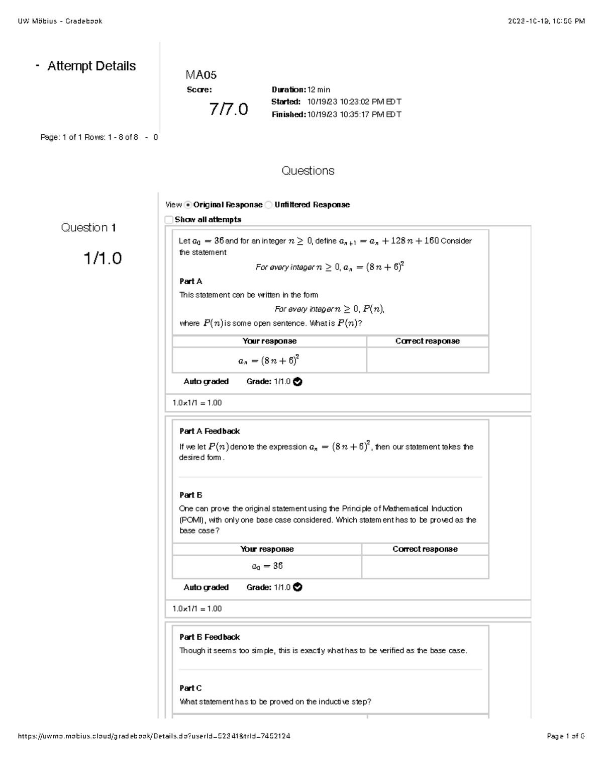Mobius ma05 - practice - Page: 1 of 1 Rows: 1 - 8 of 8 - 0 Questions ...