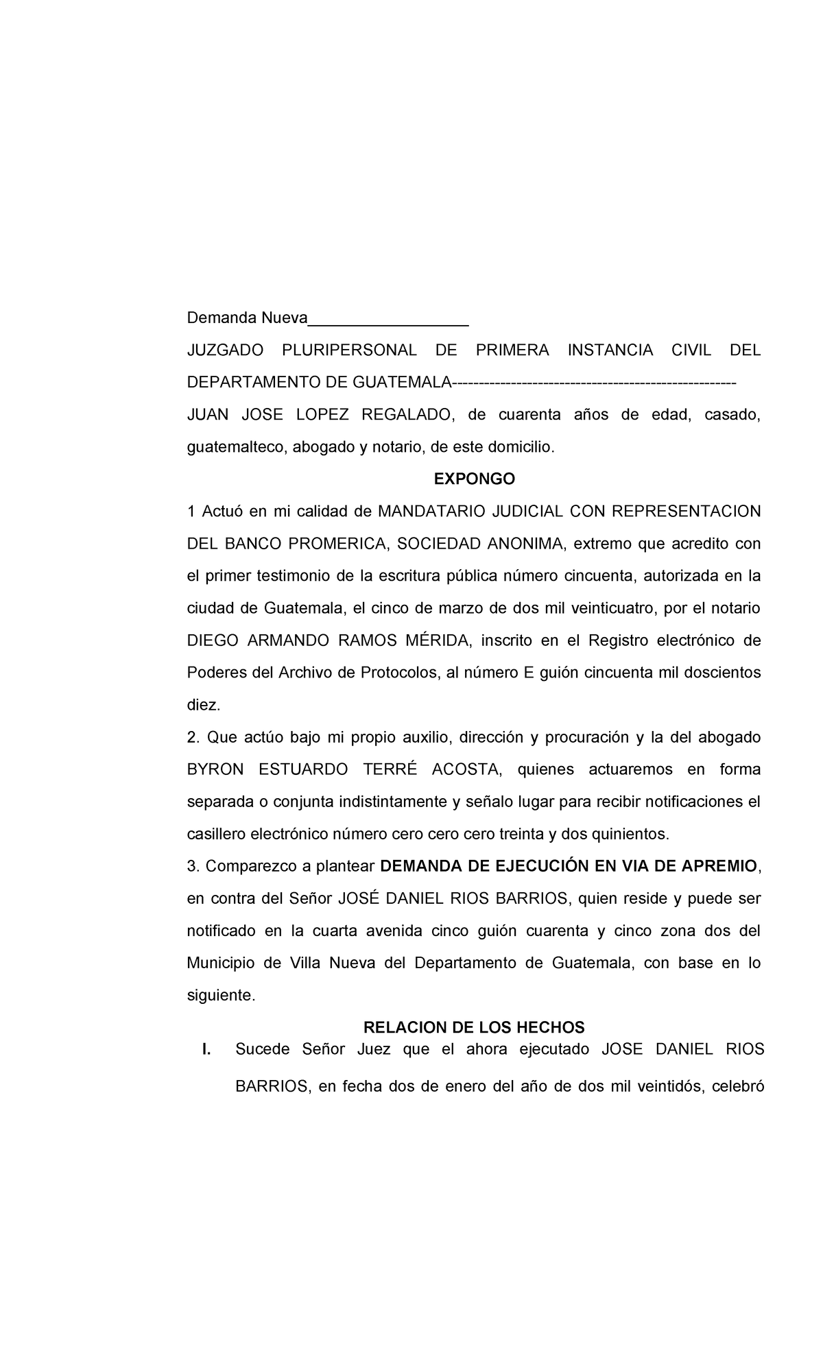 Demanda de Ejecución en Vía de Apremio - 12-07-2025 - Document Preview