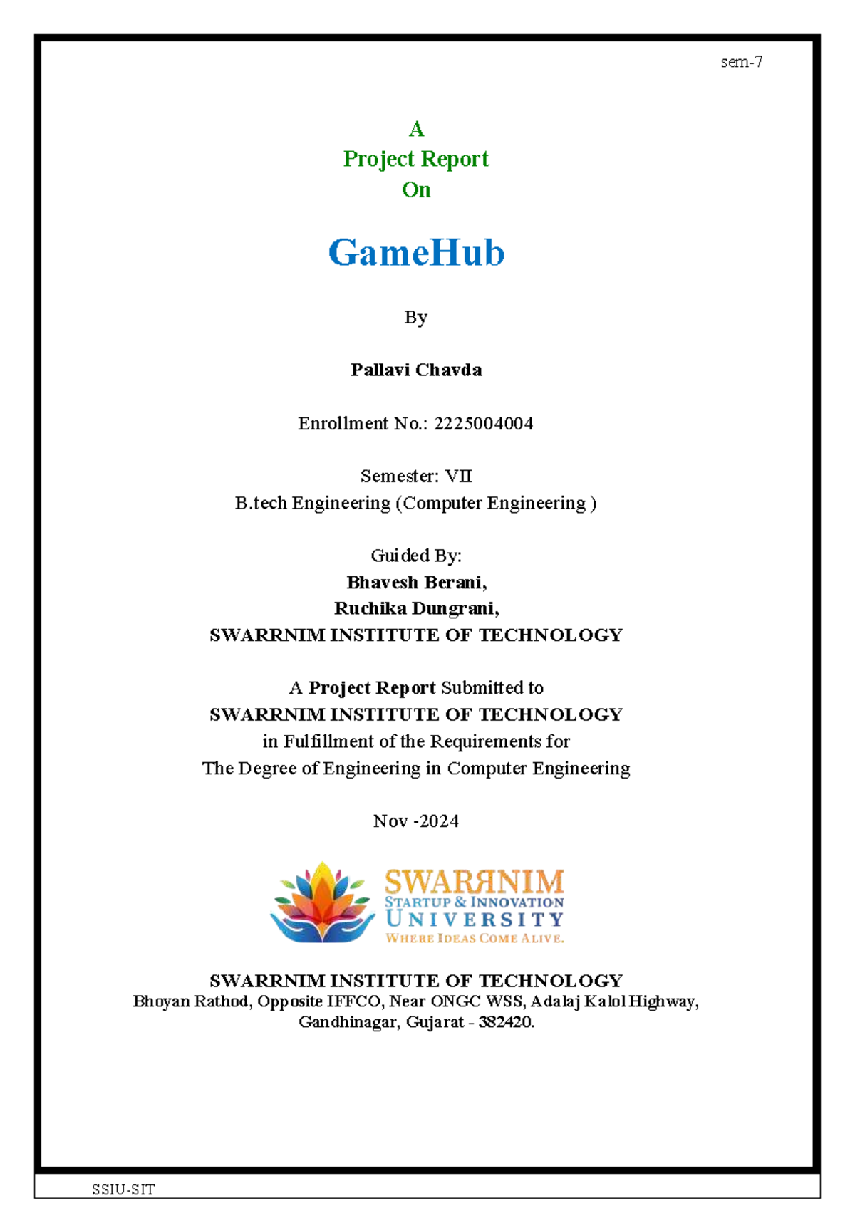 Final Project Report: GameHub - An eSports Management App (Sem VII ...