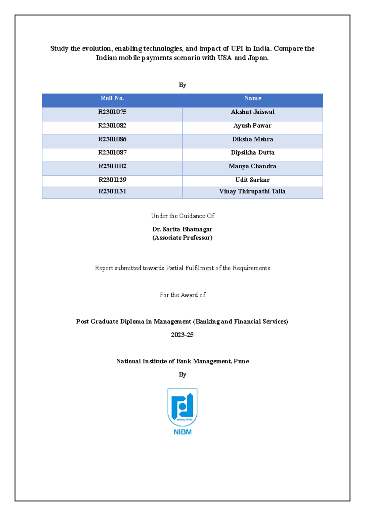 UPI Evolution & Impact: A Comparative Study with USA & Japan (MFS ...