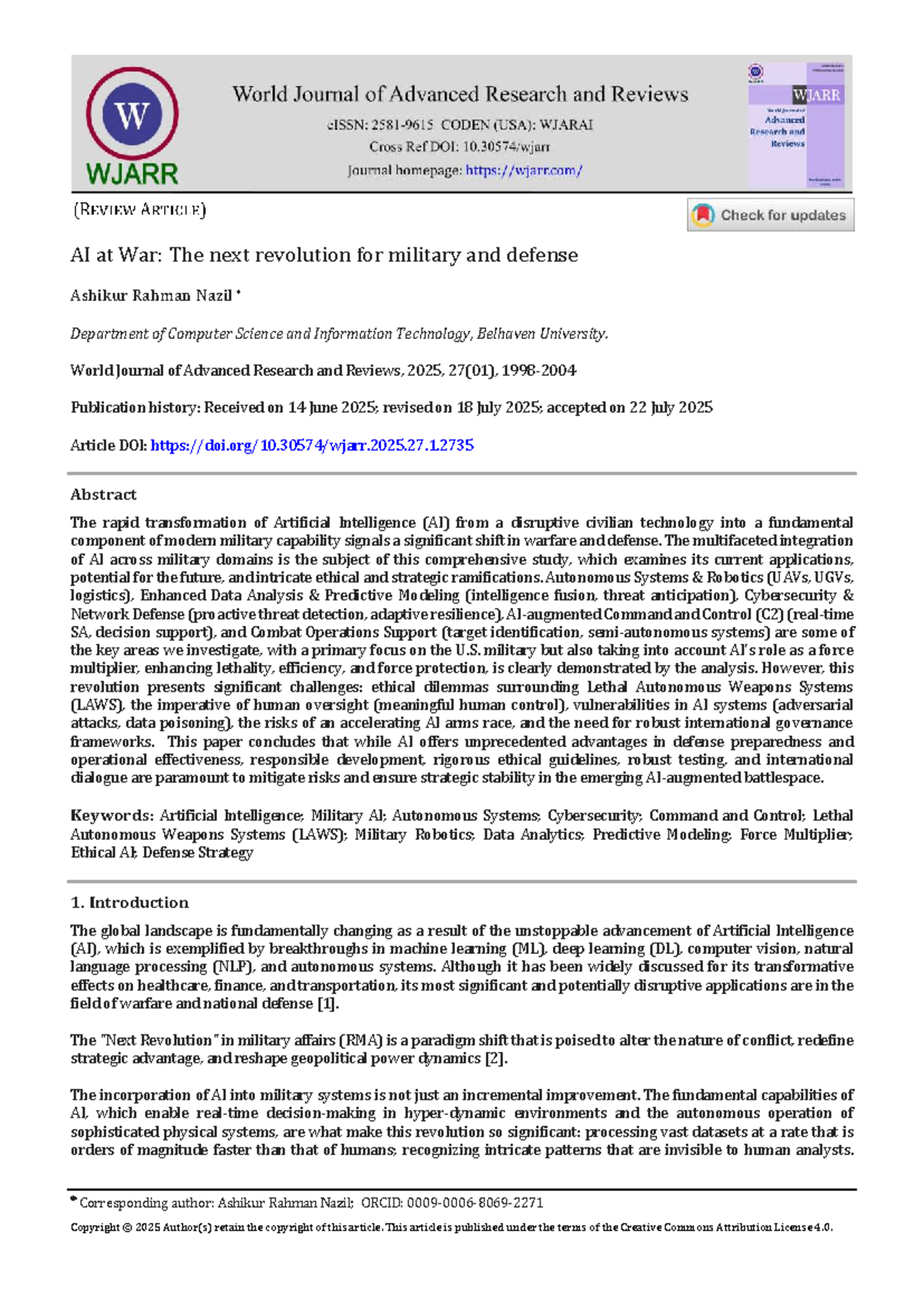 D2: AI at War - Military Applications and Ethical Challenges (2025 ...