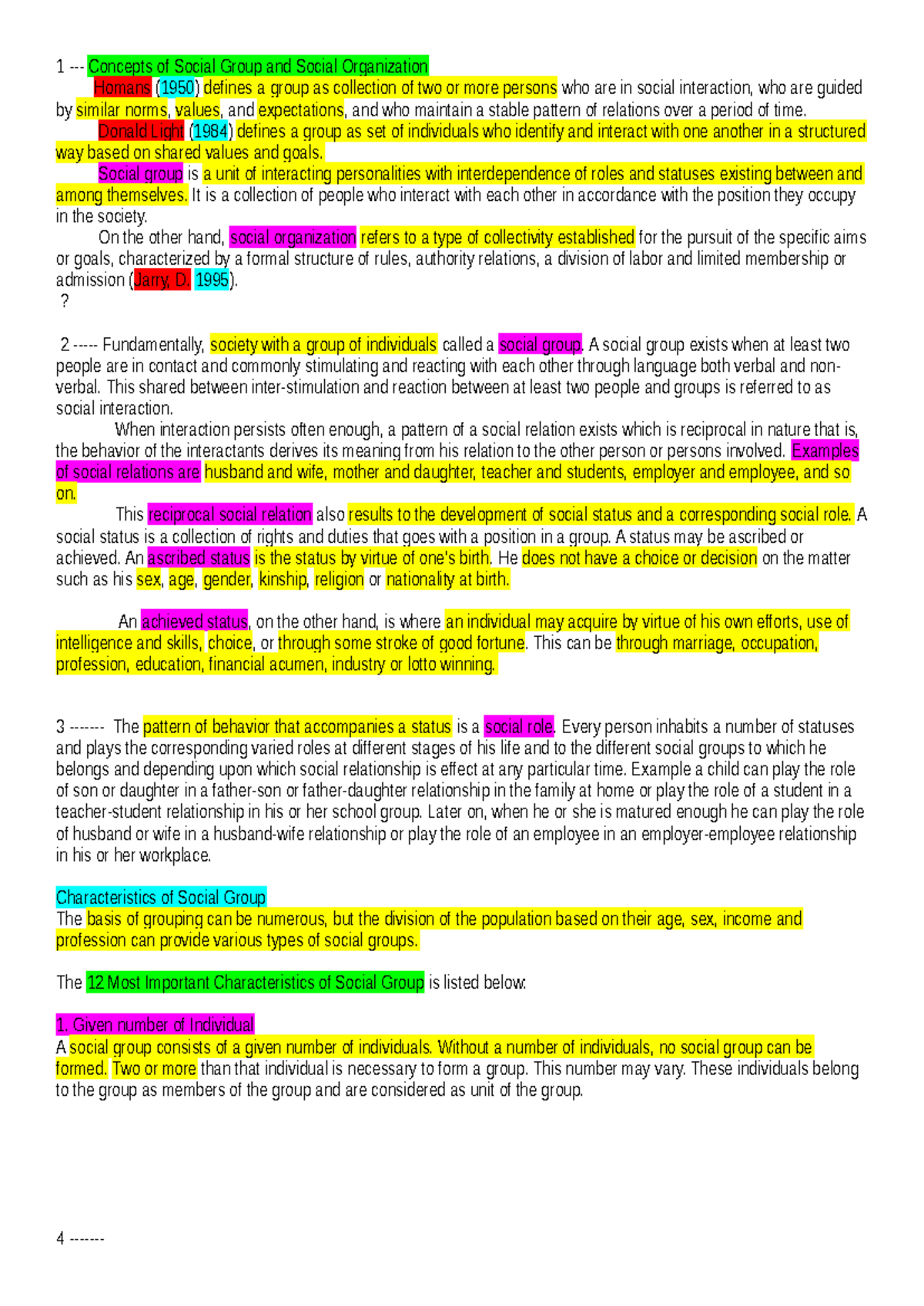 UNCU WEEK 6 Lecture: Concepts of Social Groups & Organizations - Studocu