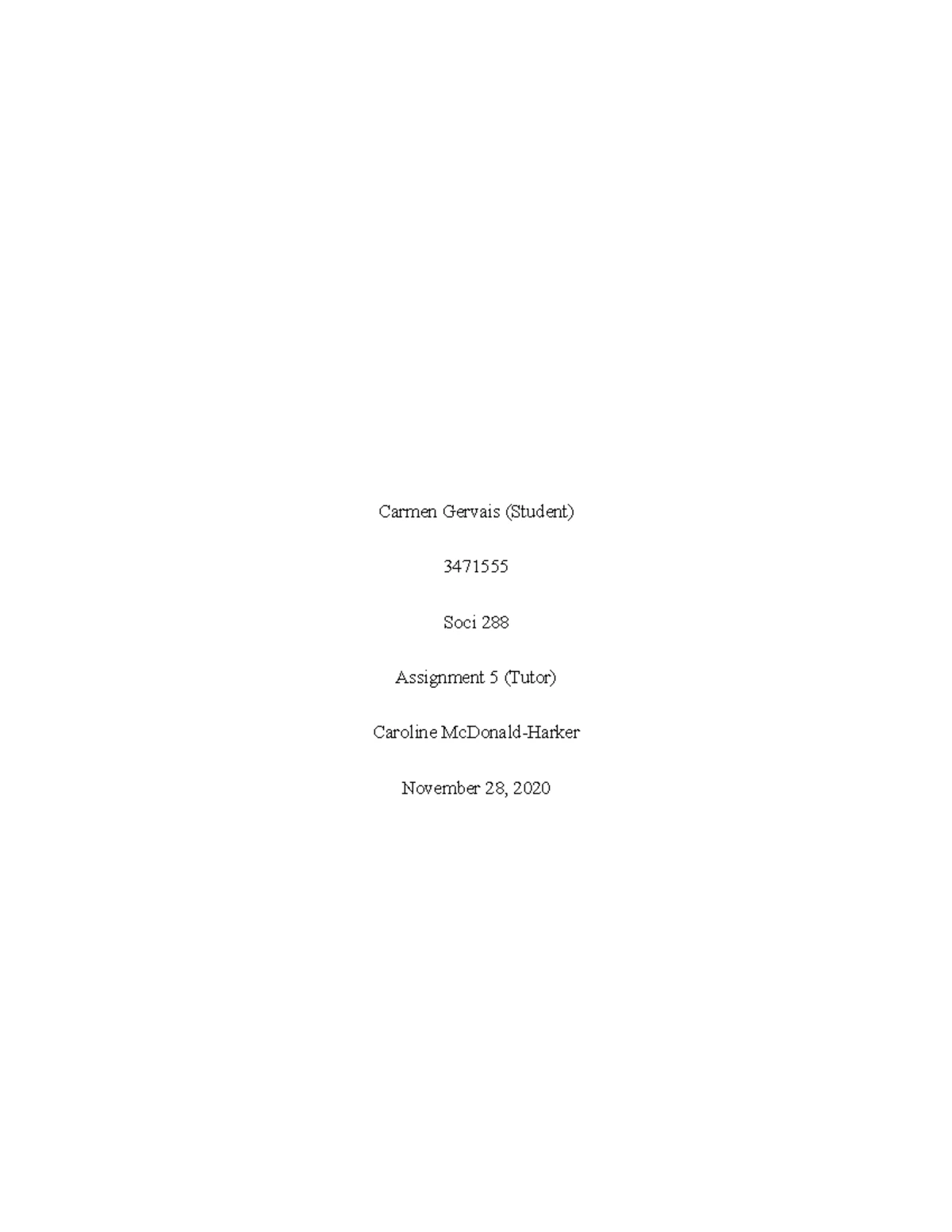 SOCI 288 Assignment 1 - Reading Journal on Link Wray's "Rumble" - Studocu