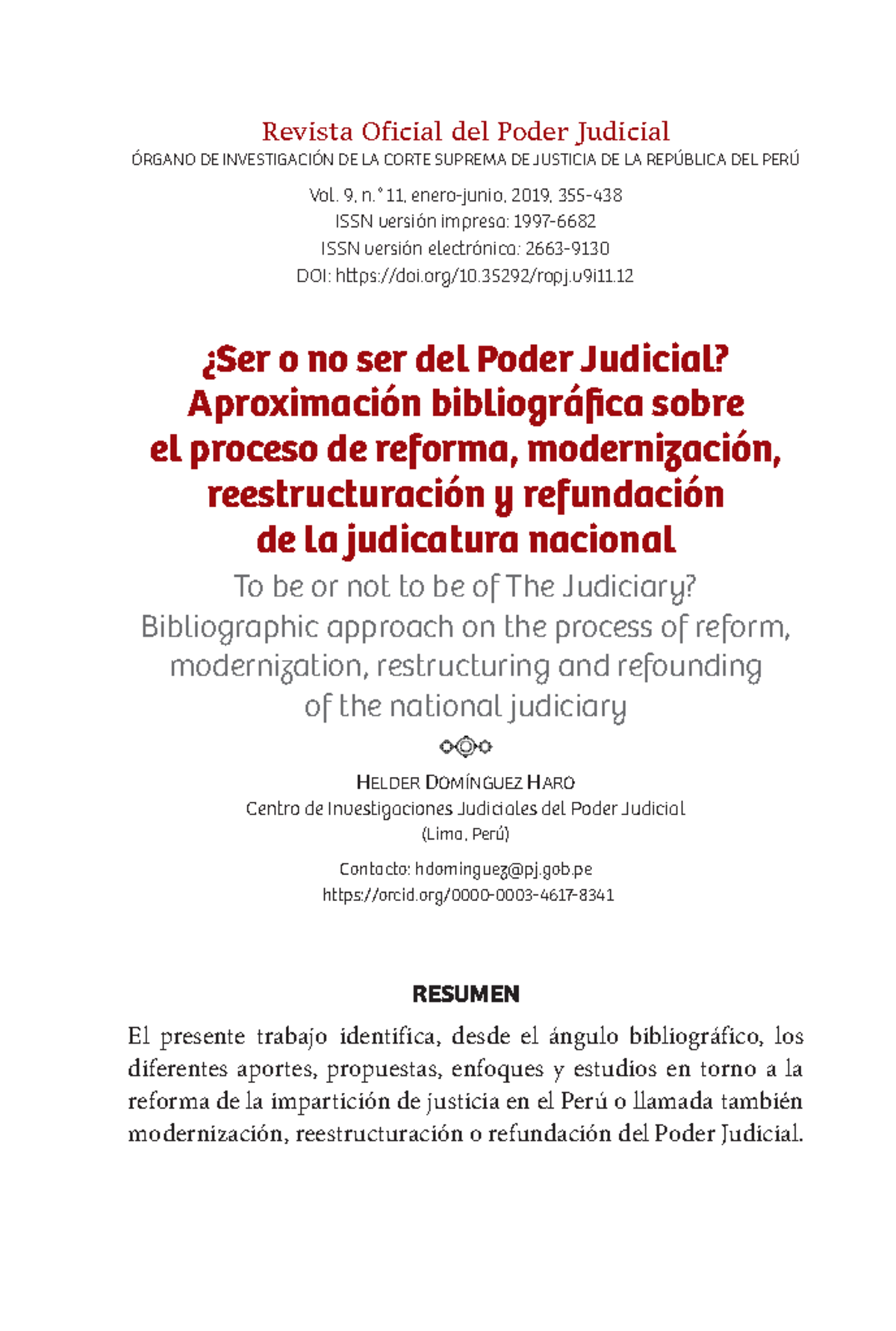 Consideraciones Bibliográficas sobre la Reforma del Poder Judicial (12 ...